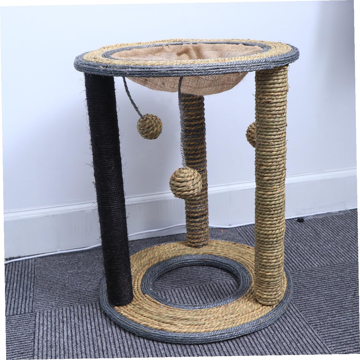 Sisal Hemp Cat Climbing Frame Small Cat Scratching Post and Tree Stand for Kittens for Clawing Climbing and Resting Protects Furniture Supports Play Random Color