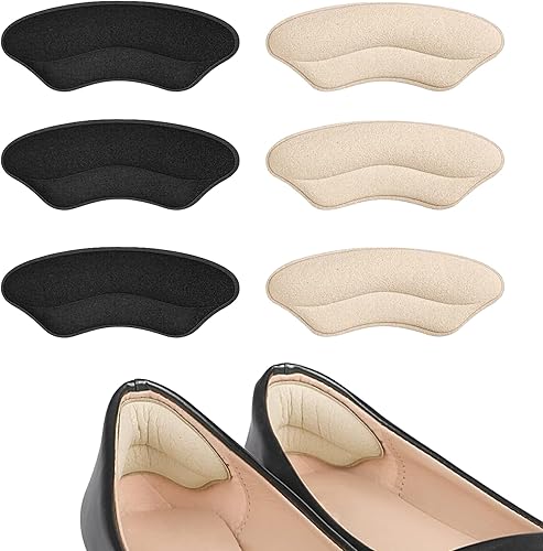 6 Pairs Cushioned Heel Pads for Shoes, Adjustable Heel Grips Prevent Slipping & 