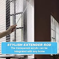 Vista 7 de 4 varitas ciegas de 12 pulgadas, barra inclinable para ventana, mango de control vertical de varita, repuesto de varilla inclinable transparente