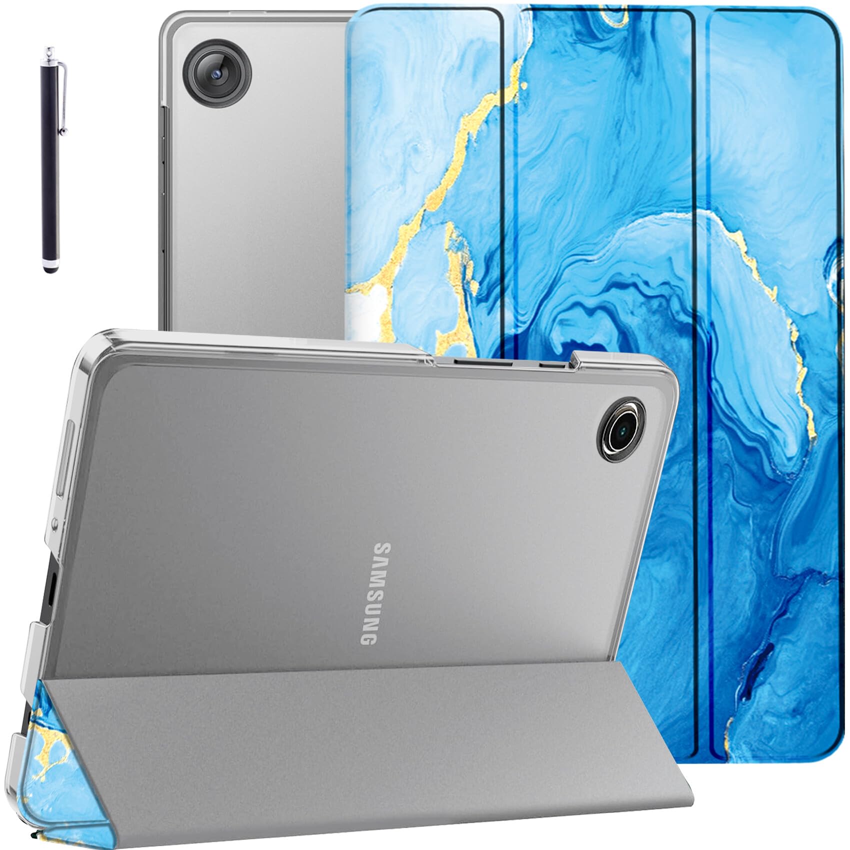 Robustrion Cover for Samsung Galaxy Tab A11 Plus Cover Case 11 inch, Flip Cover Case for Samsung Galaxy Tab A11 Plus Cover/Tab A11+ Tablet Cover with Translucent Back - Ocean Blue