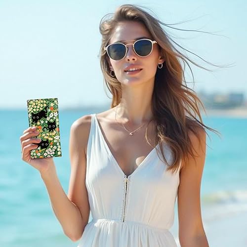 Miniatura 7 de Estuche suave para lentes de sol, 7 x 3.5 pulgadas, portátil, de piel sintética, bolsa de soporte superior para mujeres y hombres