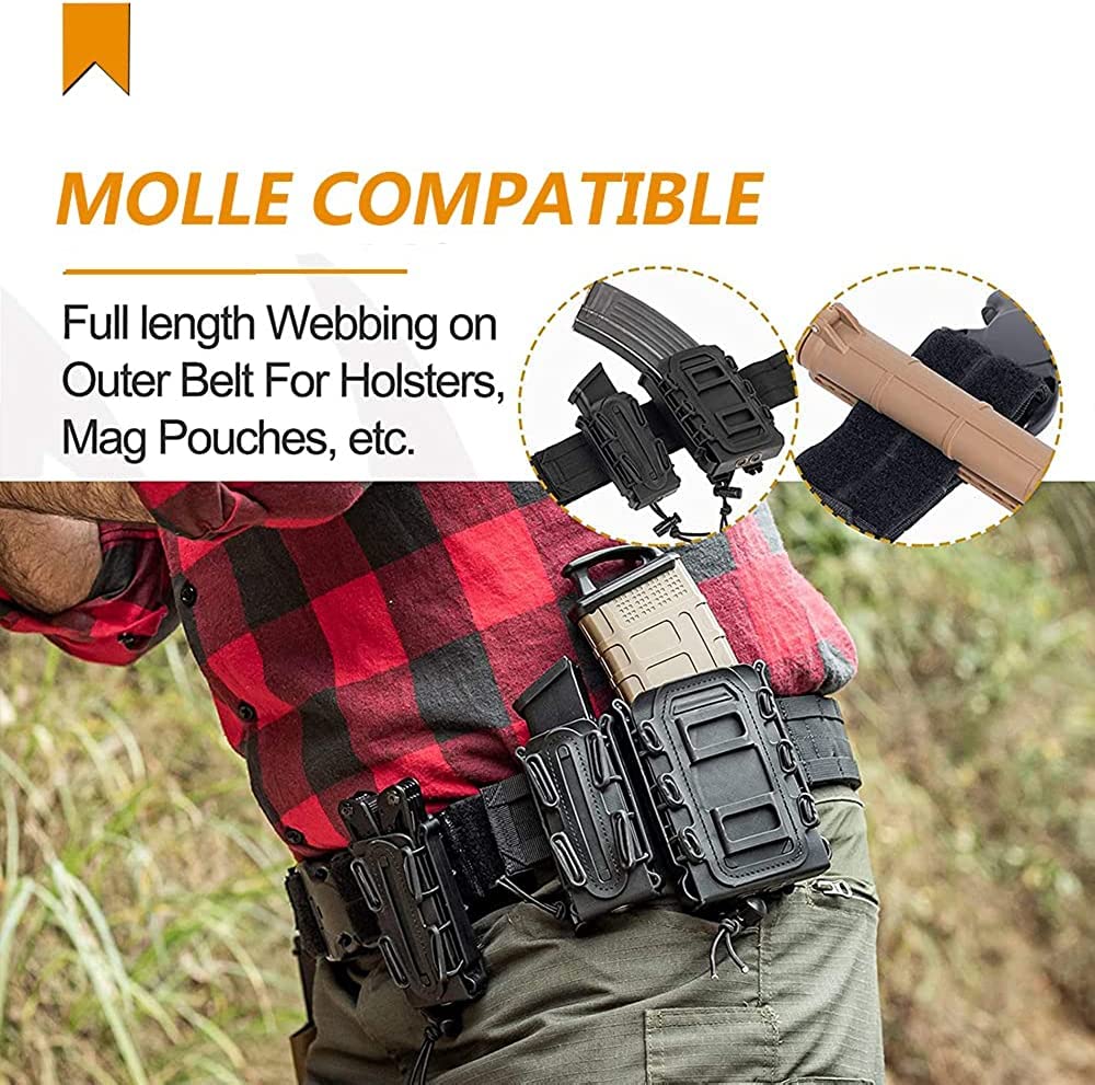 TWINFALCONS Cintura Tattica Militare Nylon 1000D Fibbia in Metallo a Sgancio Rapido Cinture di Sicurezza per Uomini