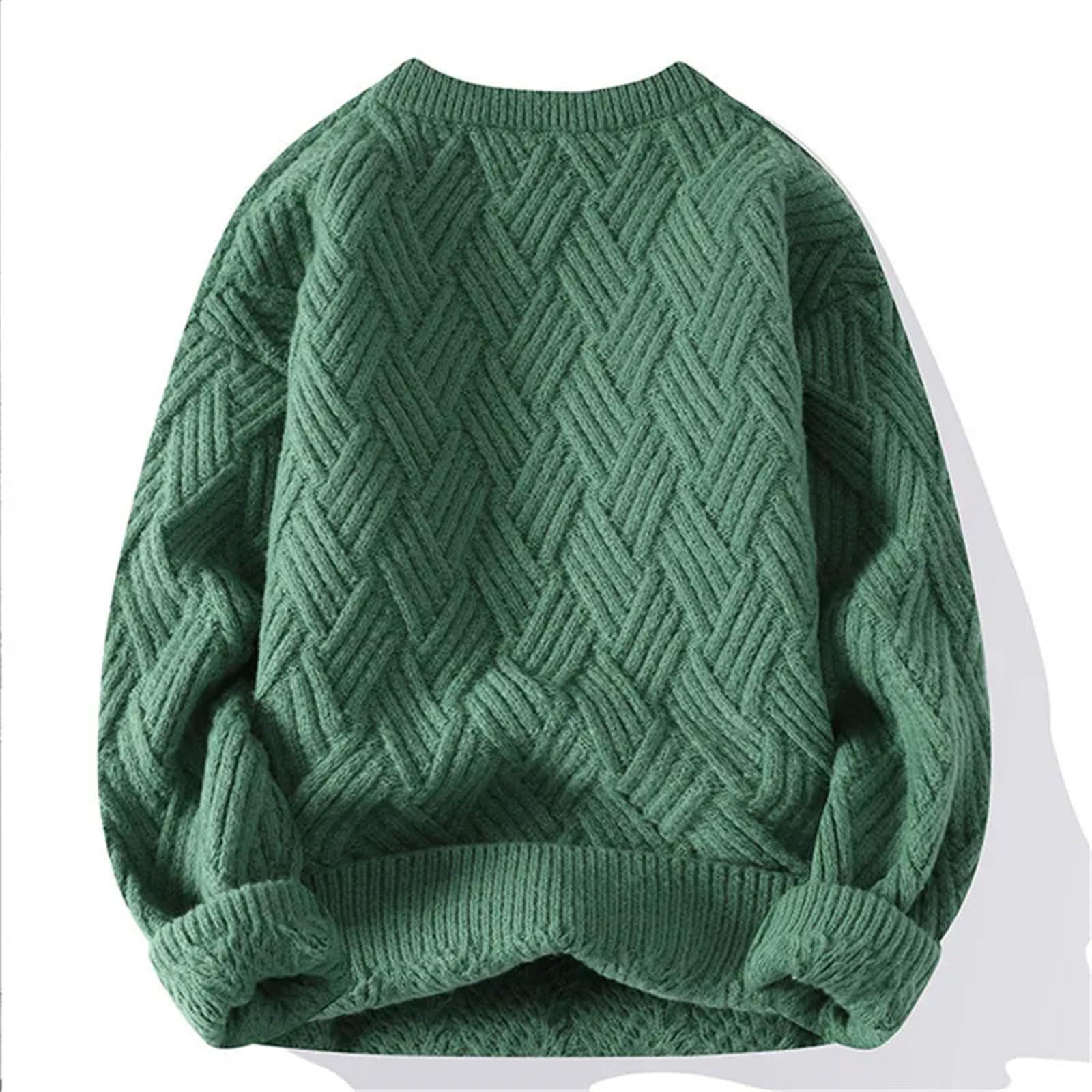 Pullover da uomo autunno e inverno O-collo tinta unita sciolto e confortevole lavorato a maglia casual street maglione caldo per gli uomini