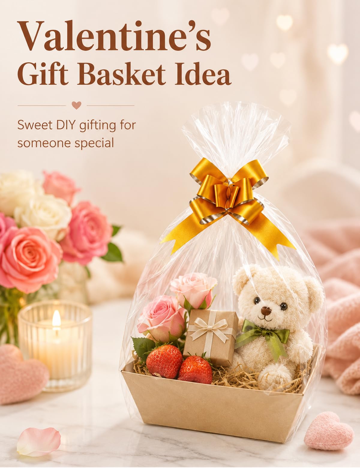 Set di 44 cesti regalo vuoti, 12 cestini per regali, vuoti, con manici, 16 sacchetti in cellophane e 16 fiocchi, per Natale, Ringraziamento, Pasqua, compleanno, festa di nozze, 25 x 17 x 7 cm