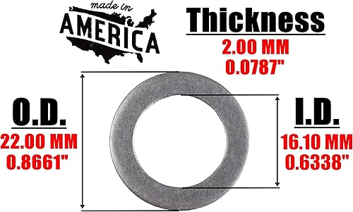 Miniatura 2 de VOTEX - Fabricado en Estados Unidos - ACWM16-20 Pack - Arandelas de trituración de aceite o refrigerante de aluminio M16Junta de anillo de sello de
