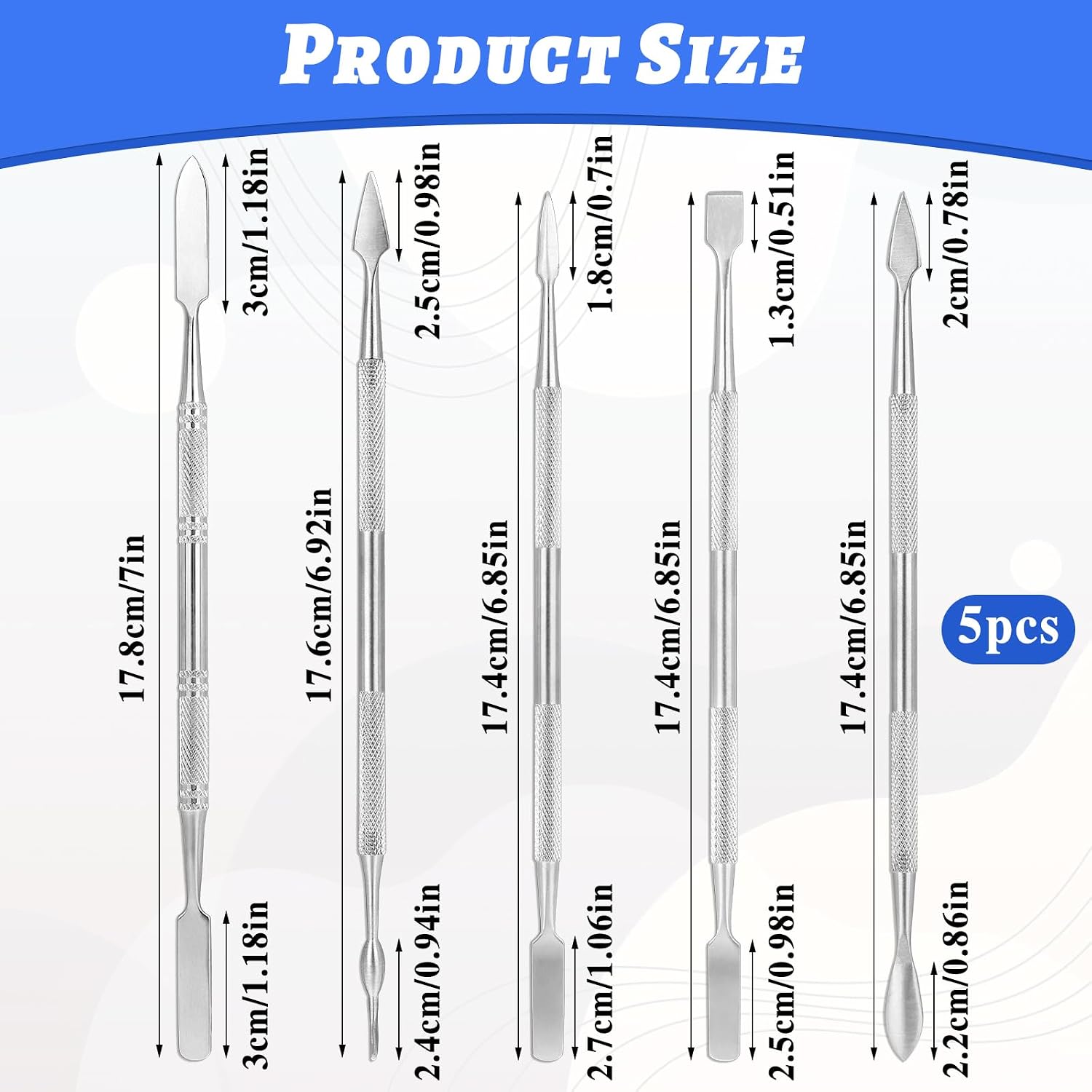 Clay Sculpting Tools Double Ended Wax Carving Scraper, 5 Pcs