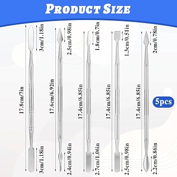 Pottery & Clay Sculpting Tools, 5 PCS Stainless Steel Spatula Wax Carving Tools Set Double-Ended Polymer Clay Tools Kit for Modeling, Embossing, Sculpting and Shaping Miniatures