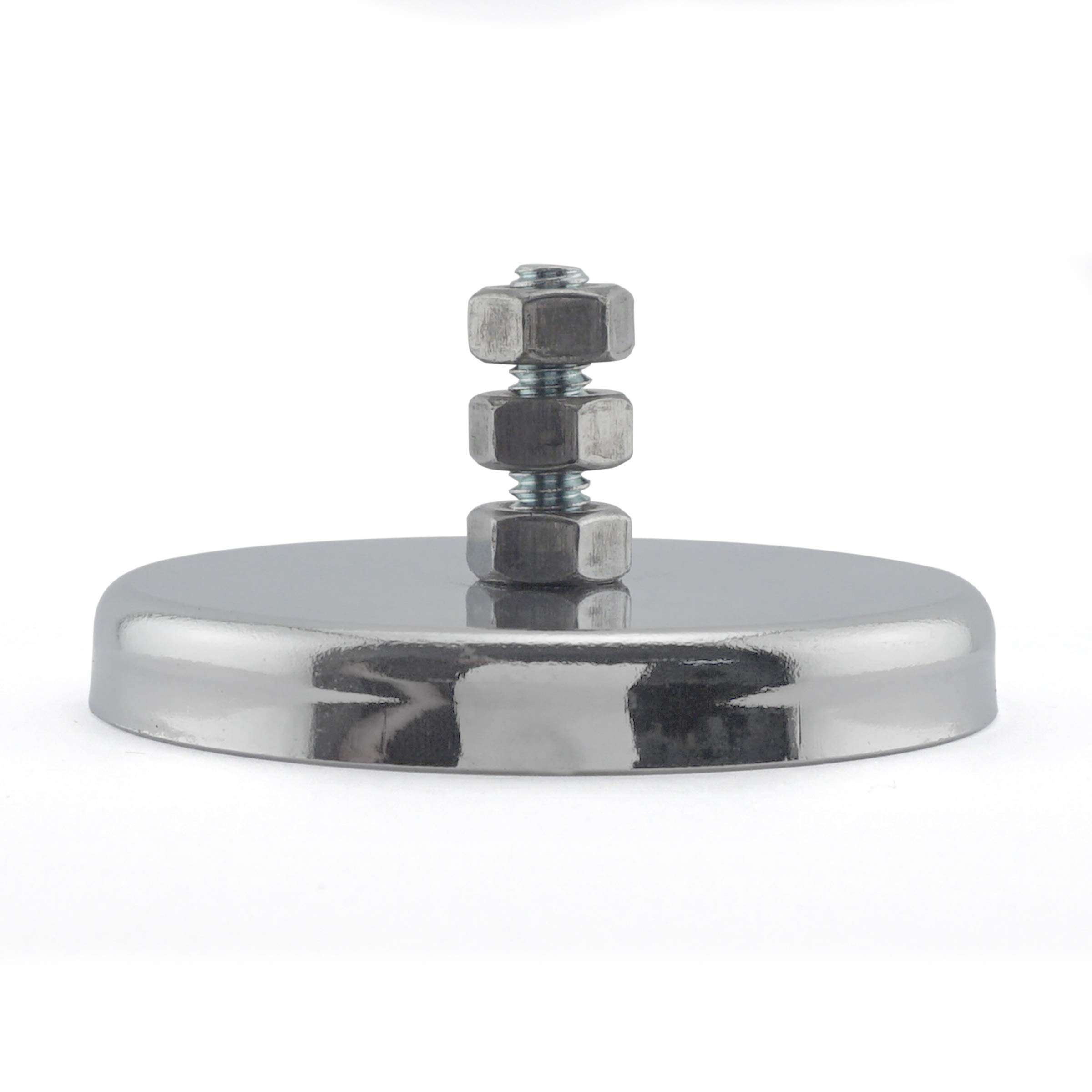 Master Magnetics Ronde Magneetsluiting – 6 Stuks, 6,4 Cm Diameter, 0,3 Cm Dik, Met Middengat, Chroom, 9 Kg Draagkracht