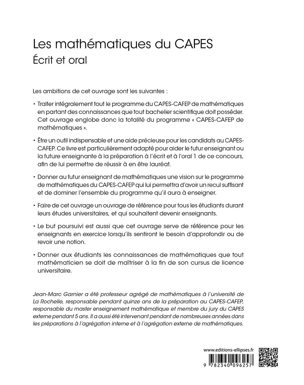 Les mathématiques du CAPES: Ecrit et oral
