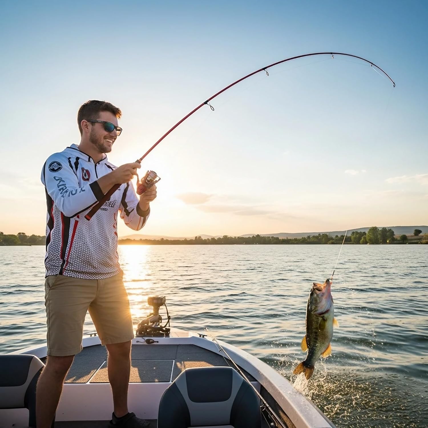 Carbon Fiber Fishing Rod, 2-Piece Red Ultralight Rod with EVA Handle & Ceramic Guides for Freshwater & Saltwater Casting or Spinning (Reel Not Included)