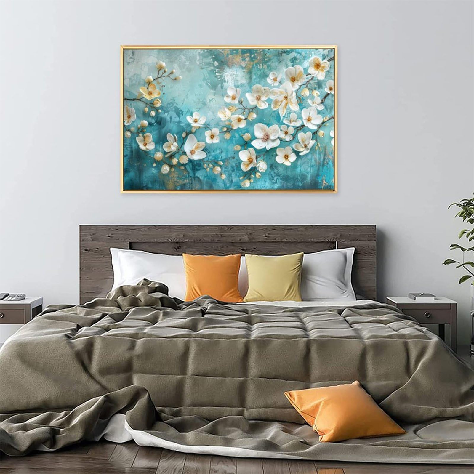 Amazon.co.jp: 絵画 咲く白い椿インテリア 絵画 魅力的な花 イラスト