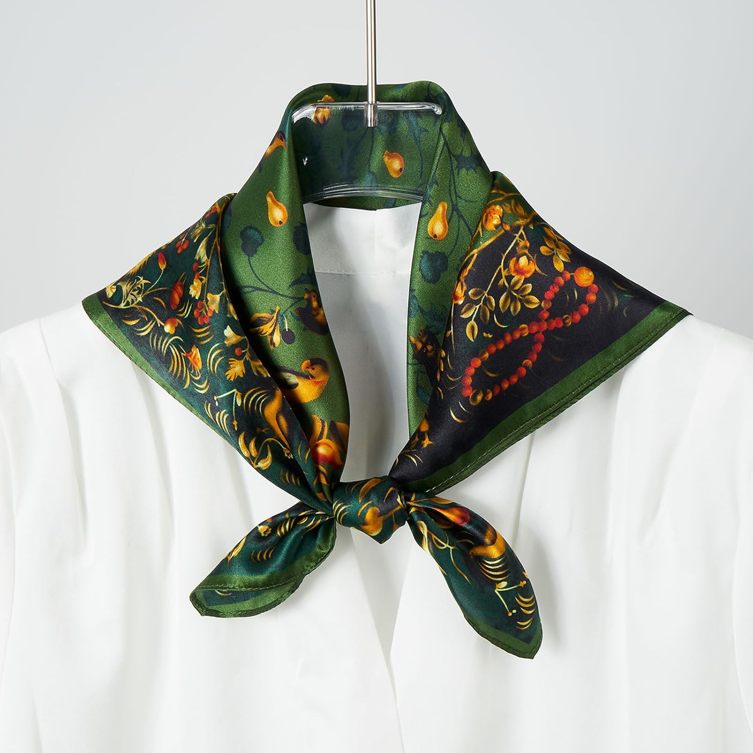 100% Mulberry Silk Scarves for Women Lightweight 21"x21" Square Scarf Small Neckerchief Women Printed Head Wrap - Image 2