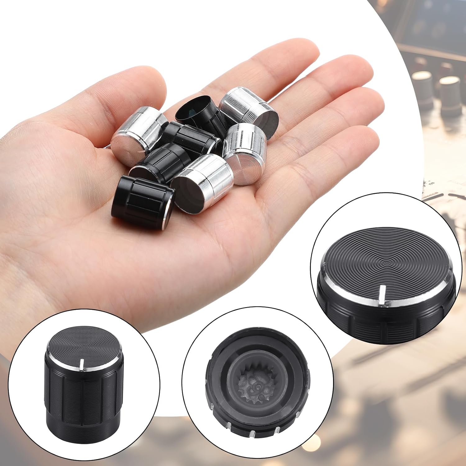 Kingdder 8 Pcs Rotary Dimmer Knob Replacement for Floor Lamp, 15x15mm