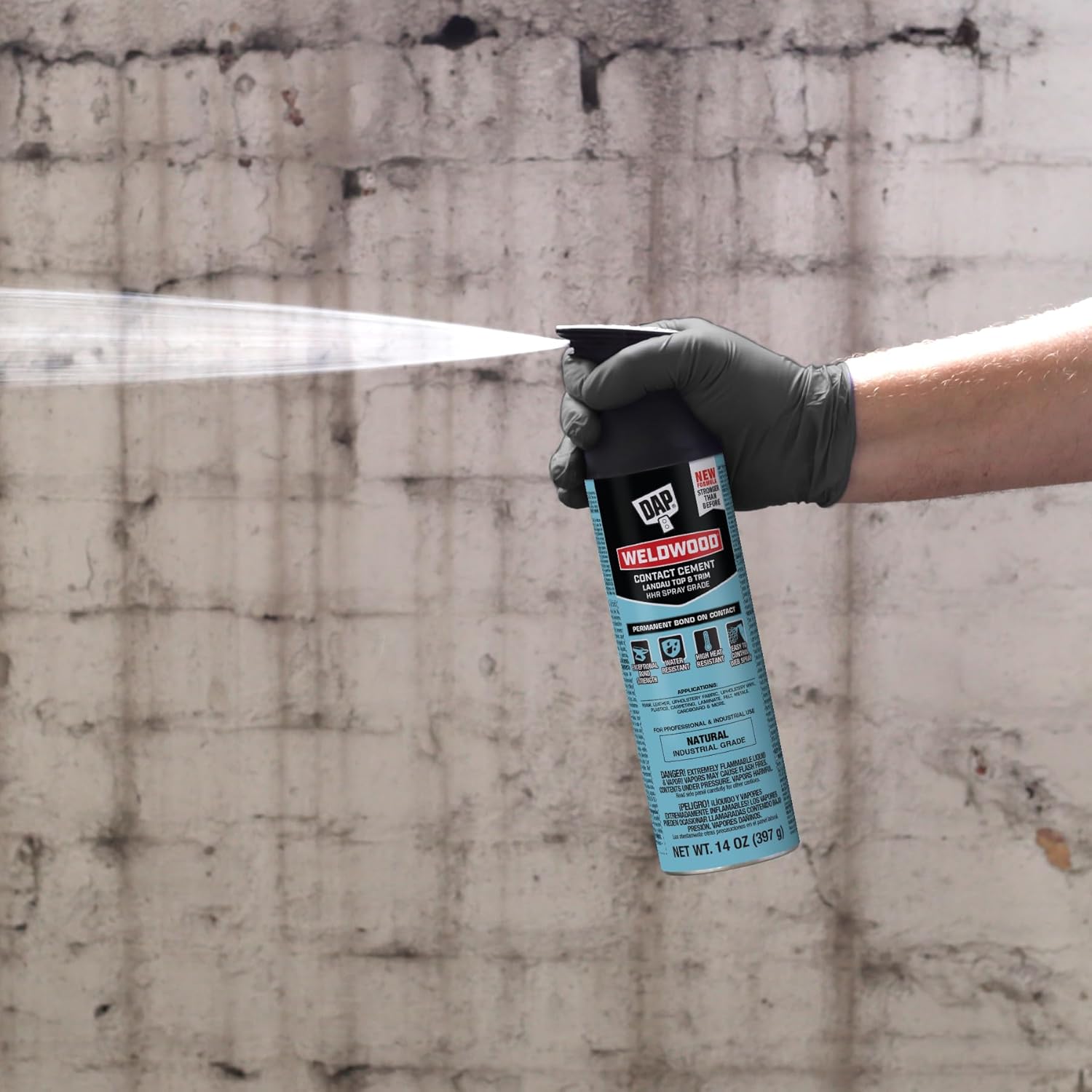 DAP Weldwood Landau Top & Trim HHR Solvent Type Spray Contact Adhesive, Clear, 14 oz (7079800127)