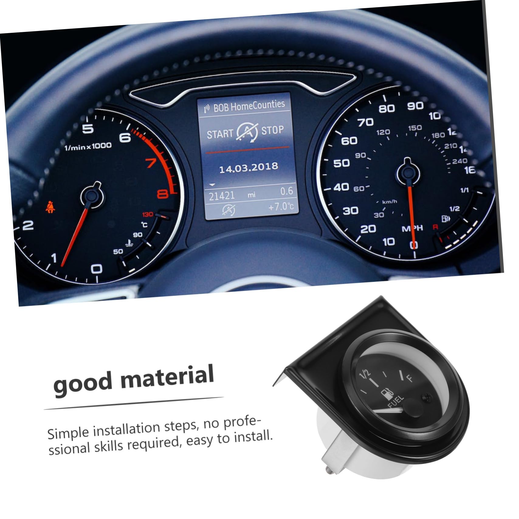 Amosfun 4 Stück Automobile Modifizierte Messgeräteanzeige Auto Automotive Auto Gadgets Auto Spannungsmesser Fahrzeug Füllstandsanzeige Auto Messgerät Auto Voltmeter Messgerät Auto Zubehör