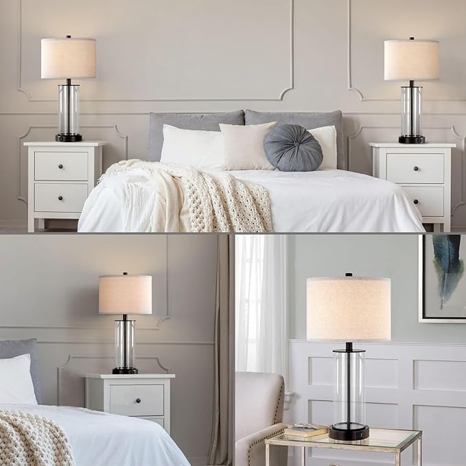 Lámpara de Mesa KAWOTI 23'' con USB y Enchufe, Incluye Bombillas miniatura 4