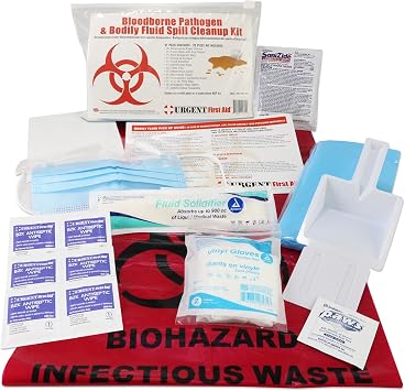 22 Piece Bodily Fluid Cleanup Pack/Bloodborne Pathogen Kit - OSHA Compliant | Meets OSHA Regulations - Protects from Dangerous Exposure to Blood, Spills, and Other Potentially Infectious Materials