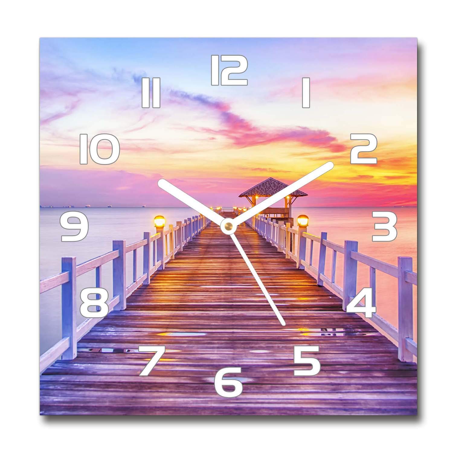 Horloge silencieuse en verre de sécurité 30x30 cm salon jetée