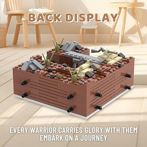 Miniatura 8 de WW2 Battlefield - Juego de bloques militares de esquina derecha (200 unidades). El juego de bloques de construcción militar puede construir