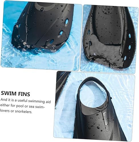 Miniatura 6 de Cabilock Aletas de natación ajustables para adultos, aletas cortas de entrenamiento de esnórquel con funda ergonómica para pies, cómodo material TPR