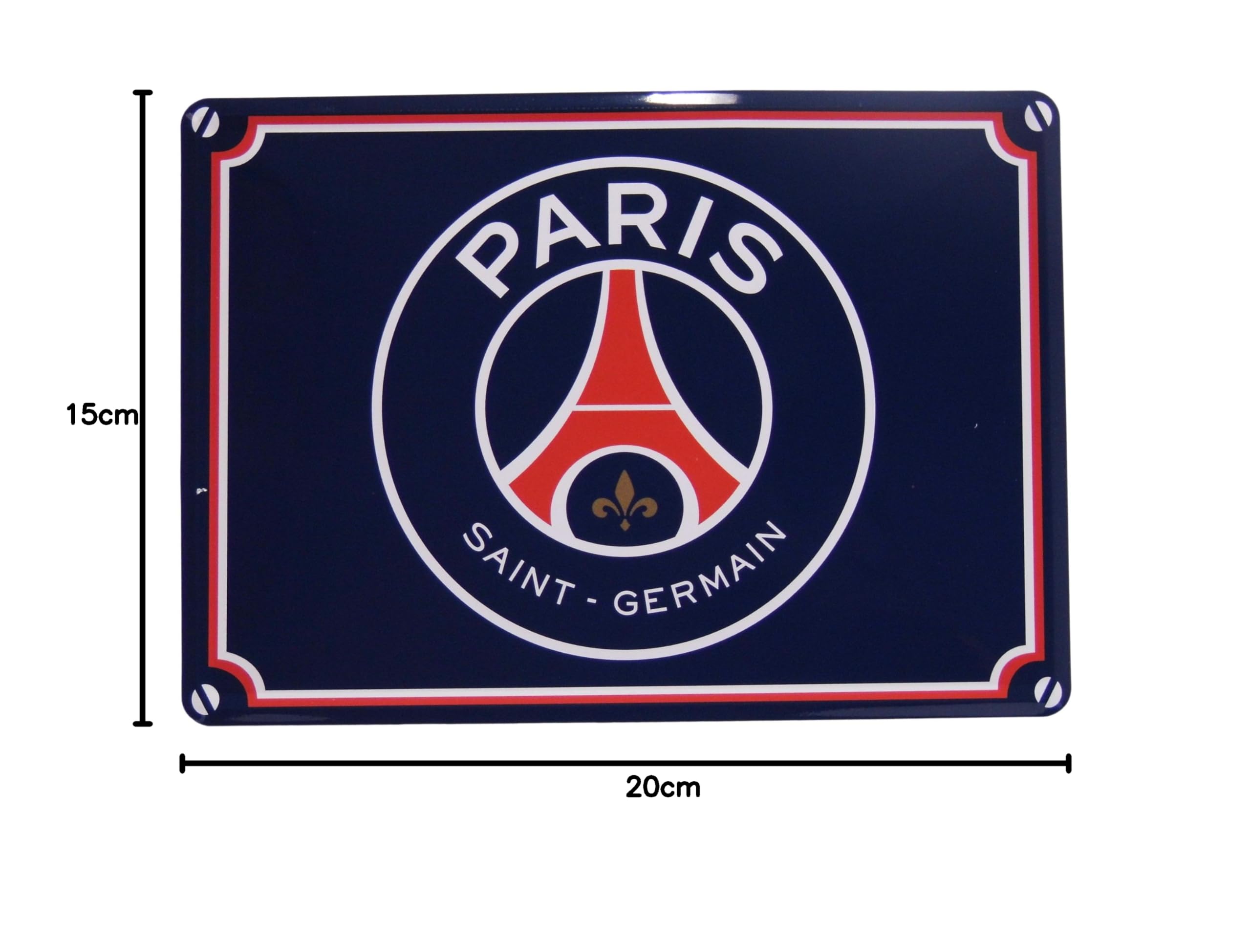 Paris Saint-Germain Plaque de Rue PSG - Collection Officielle Football Ligue 1 - Taille 15 x 20 cm