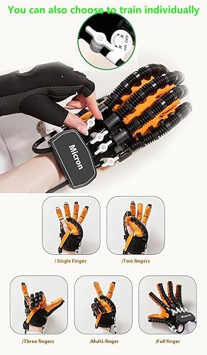 Miniatura 7 de Rehabilitation Robot Gloves, Electric Hand Therapy Equipment for Stroke Hemiplegia Finger Recovery, Adjustable Strength Recovery Trainer