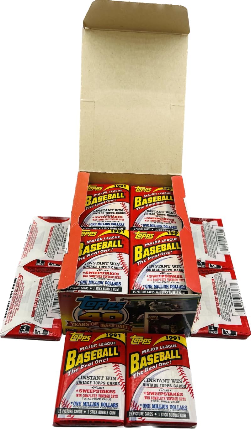 1991 Topps Wax Pack 36-Count Baseball Box Chipper Jones Rookie Year