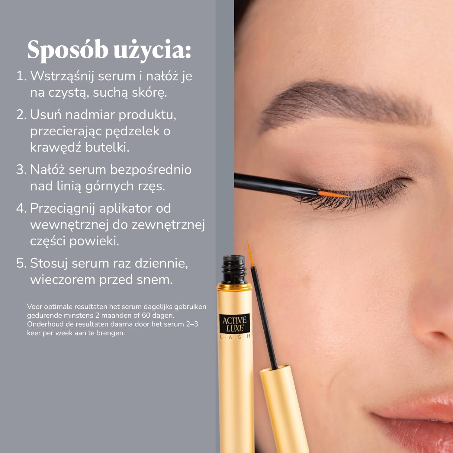 Active Luxe Serum do Rzęs – Serum na dłuższe, gęstsze i ciemniejsze rzęsy – Serum do rzęs bez hormonów, wegańskie i klinicznie testowane, 1,5 ml | Dłuższe, gęstsze i ciemniejsze rzęsy, bez hormonów, wegańskie, testowane klinicznie