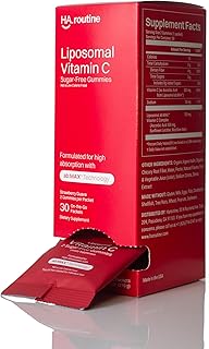 Liposomal Vitamin C for Adults, 500mg Sugar-Free Gummies, Immune Support Supplement, Powerful Antioxidant, Energy and Collagen Booster, 30 Servings in Travel Pack - Strawberry Guava Flavor