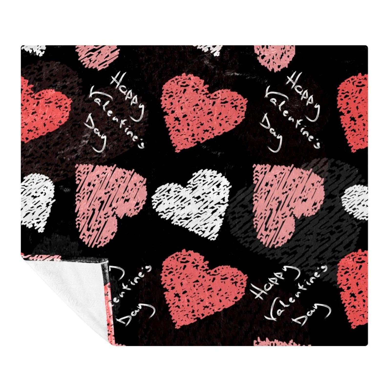 Couverture polaire microfibre cœurs 150 x 130 cm : la solution idéale contre les soirées fraîches