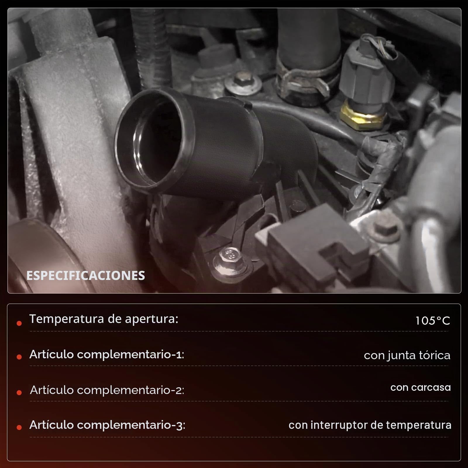 Frankberg Regulador del termostato del refrigerante 1336Z6 | Compatible con: C4 II NC, DS5, 308 II L3 LB LH LP LW, M.i.n.i Convertible R57, C4 II Saloon NC, 2008 I CU