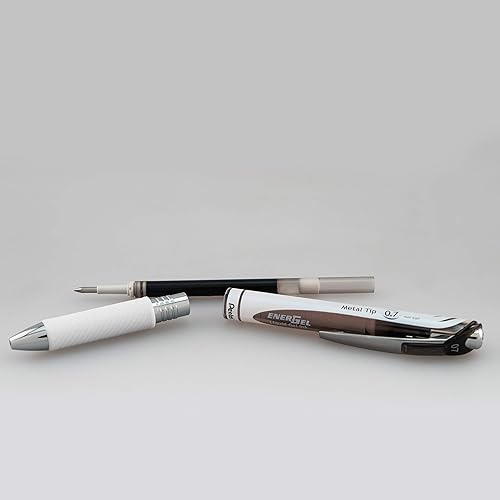 Miniatura 5 de Pentel EnerGel PEARL Deluxe RTX - Bolígrafo de gel retráctil, línea media, tinta negra, paquete de 3 unidades (BL77WBPS3A)