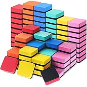 96 Pack Mini Dry Erase Erasers Bulk Magnetic Whiteboard Dry Erasers Classroom Supplies Whiteboard Chalkboard Cleaner for Teacher Kids School Office, 1.97 x 1.97 Inch (Square, Colorful)
