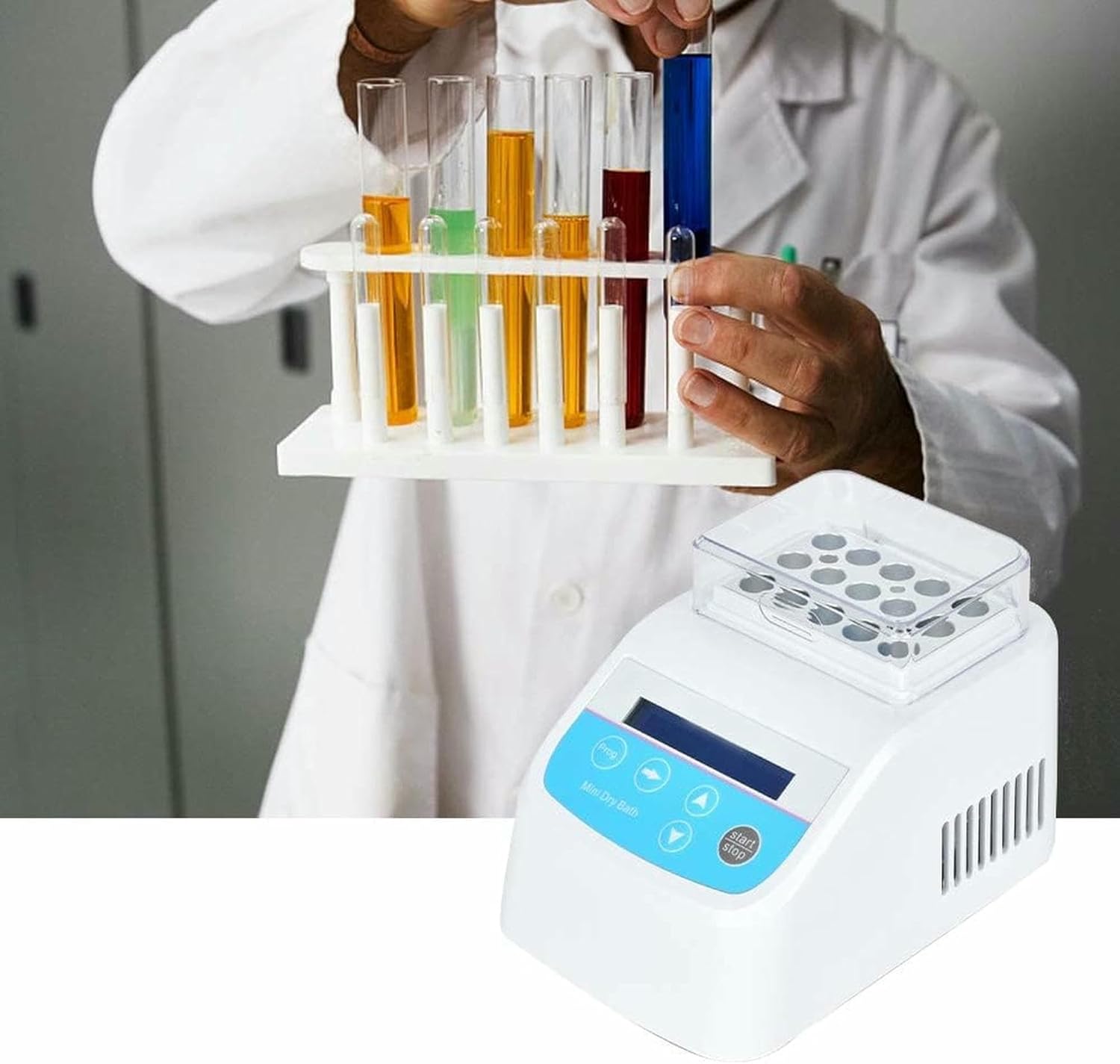 Dry Bathroom Incubator for Laboratory, Metal Bath Heater, Constant Temperature, Digital Thermostatic Water Minibaño, Scientific Laboratory Digital Module with TA TA