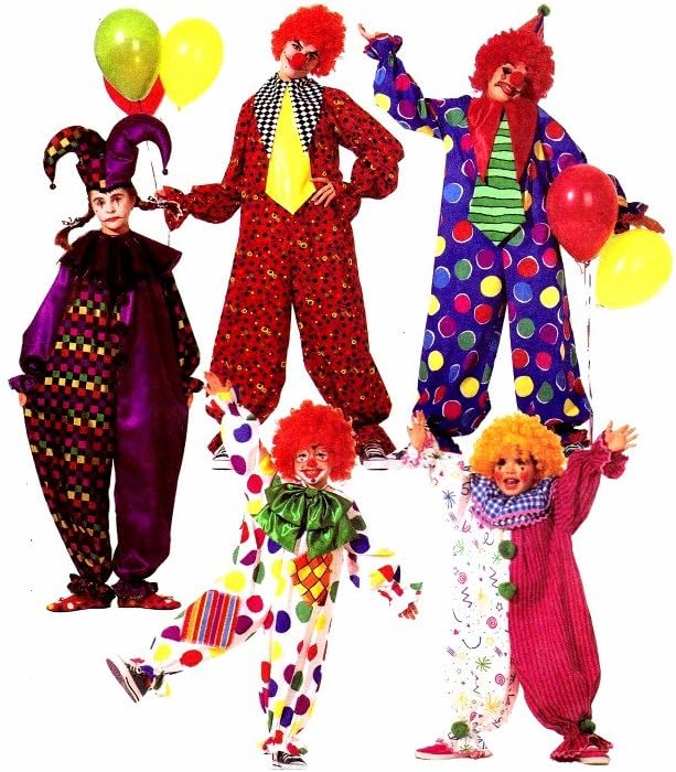 McCall's 3306 Sewing Pattern Clown Costumes Bust / Chest 31 1/2 - 32 1/2