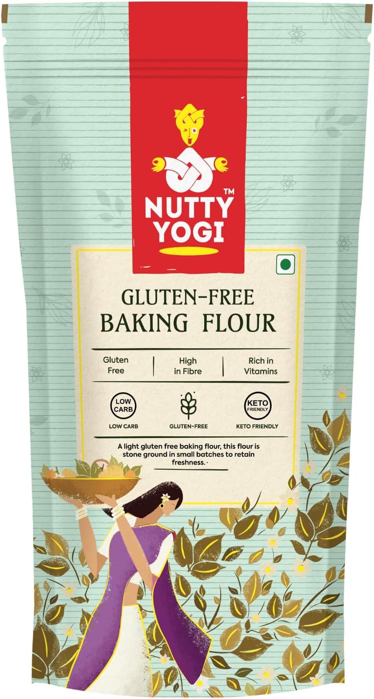 Nutty Yogi Gluten-Free Baking Flour - 800gm (Pack of 1) | Organic Natural Flour | High Fiber | Low Carb | Keto Friendly | Ideal for Cookies, Cakes, Breads & Healthy Baking |