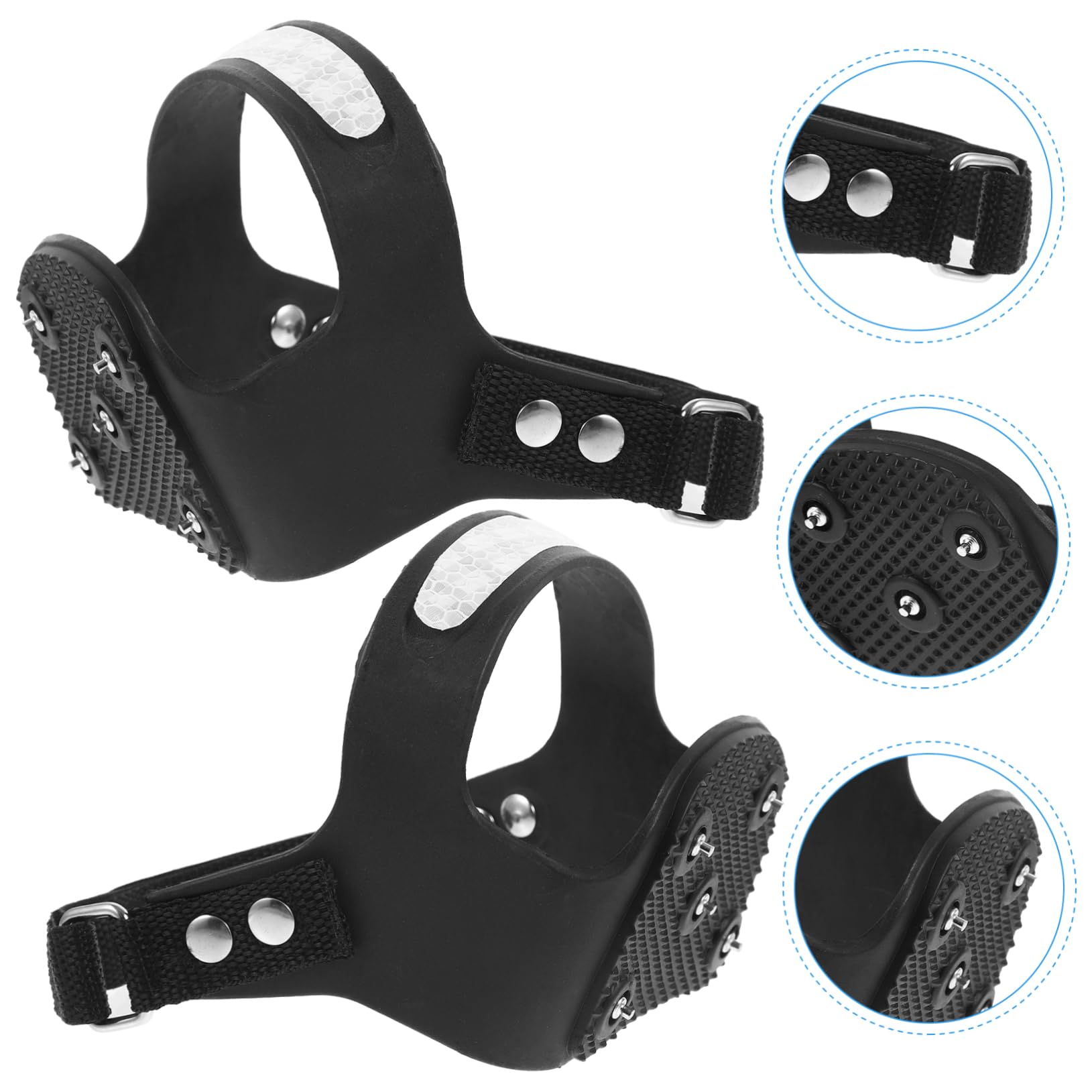CALLARON 2paires Crampons Antidérapants Silicone Pour Chaussures Dents Sécurisée Pour Randonnée Et Sur Neige Et Glace Noir