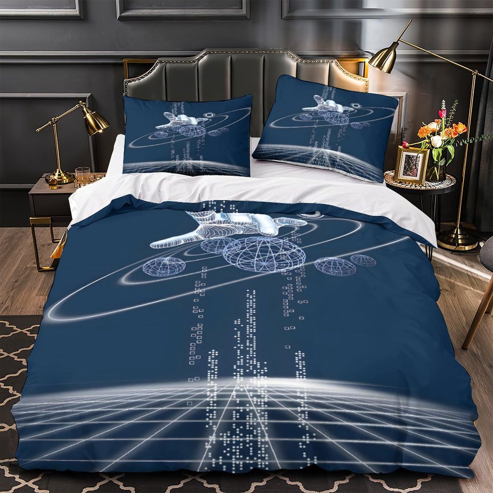 Housse de couette futuriste 140x200 pour chambre ultra moderne