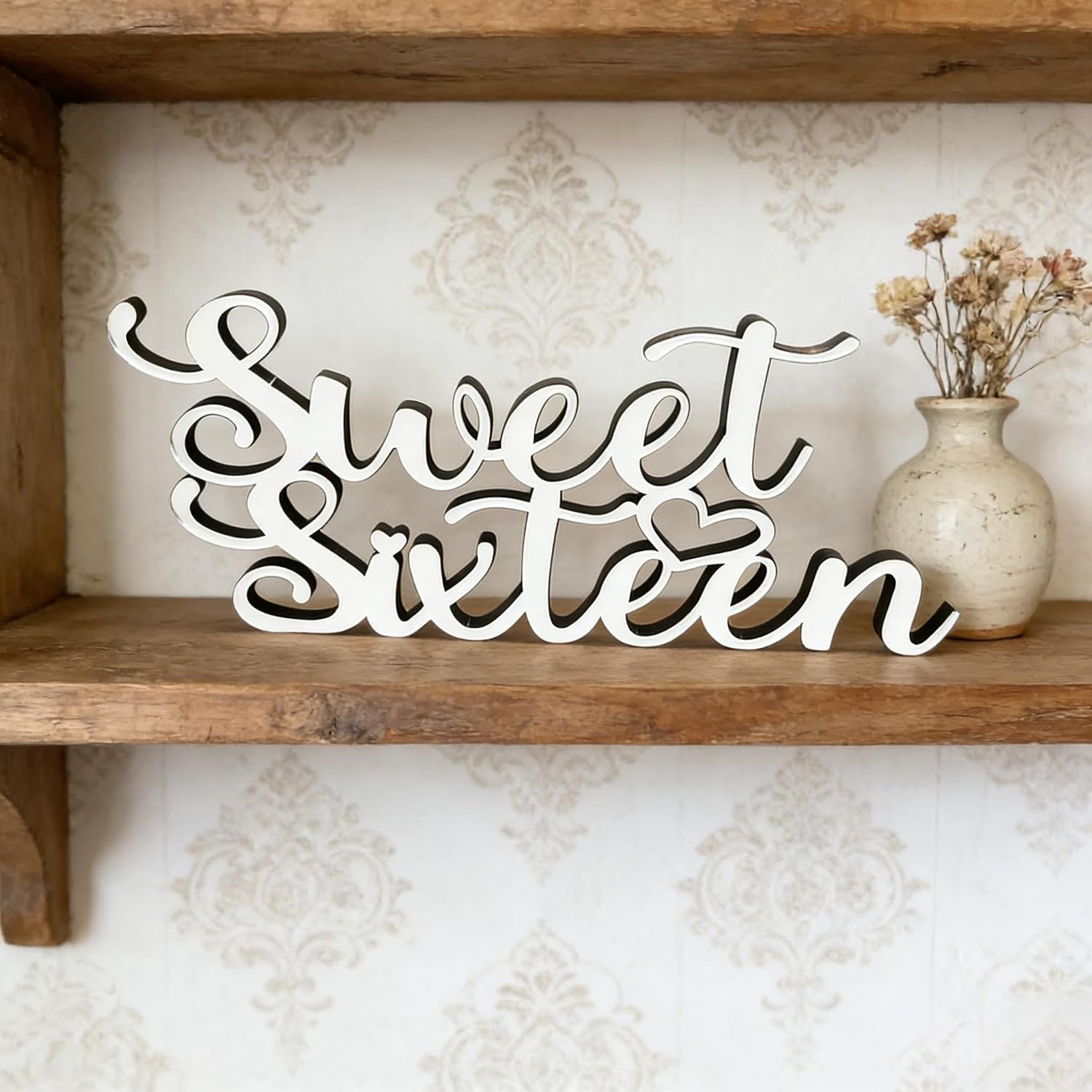 Amazon.com: Wooden Sweet Sixteen Sign Tabletop Decorations,16th