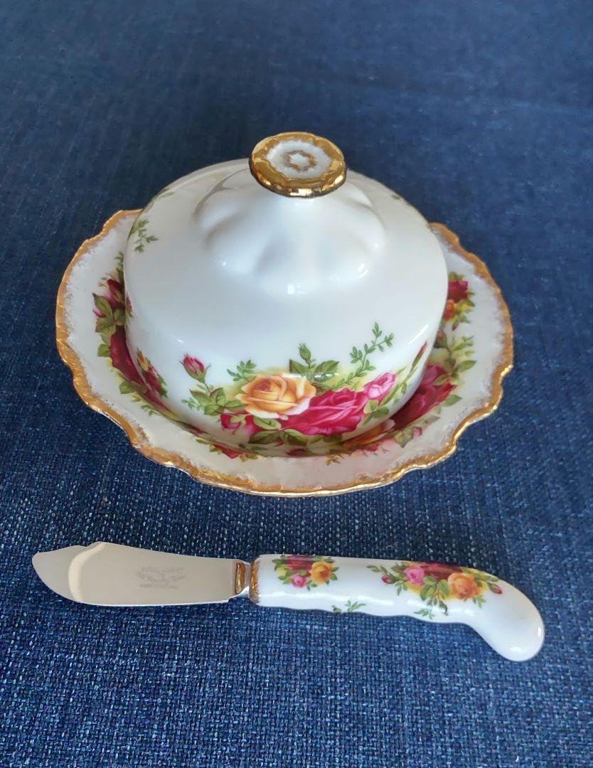 ロイヤルアルバートオールドカントリーローズバターディッシュ&バター