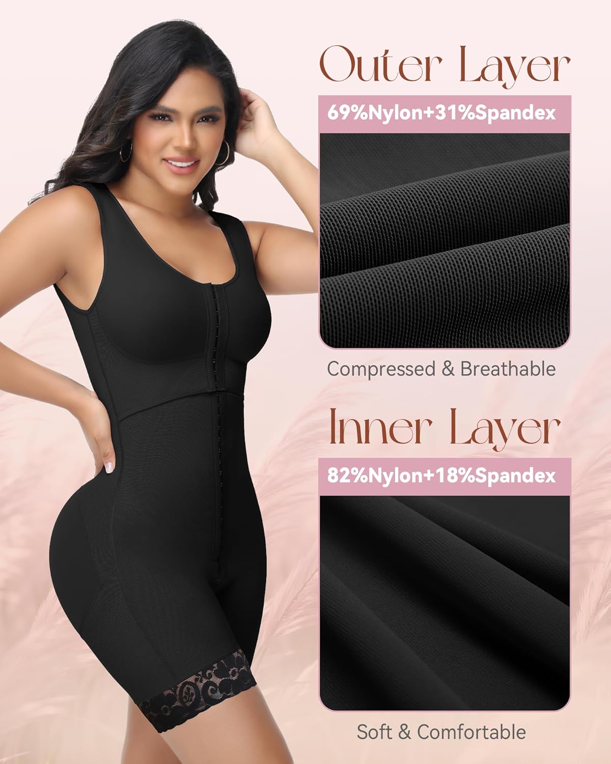 SHAPSHE Fajas Colombianas Moldeadoras Full Body Shaper Tummy Control Compression Garment - Image 2