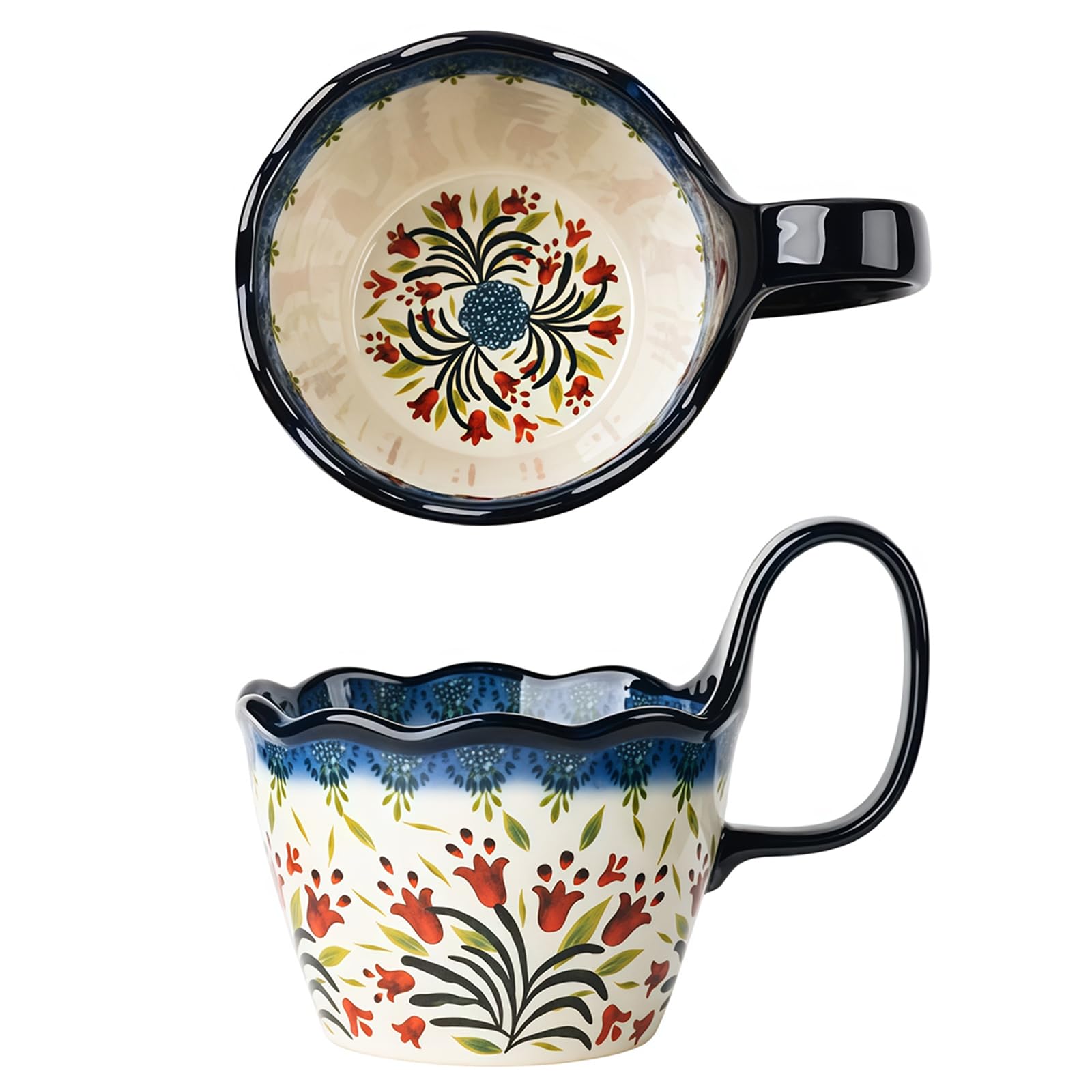Jaamyears Aa Bouillon Cups, Soup Bowls With Handles, 400Ml Microwave Soup Mug For Breakfast, Milk, Desserts, Oatmeal