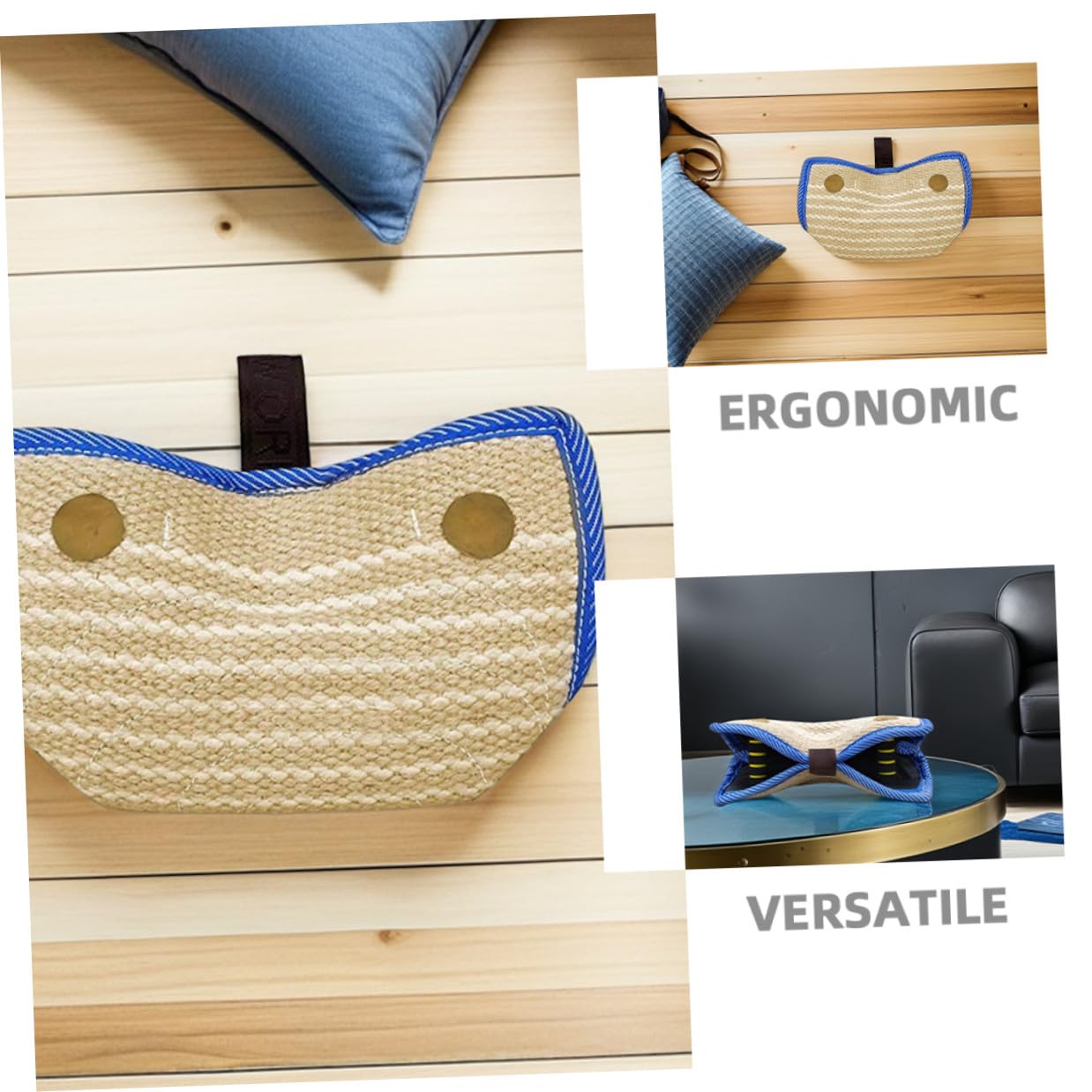 Angoily Coussin de Mordant pour Chien en Jute Résistant avec Poignée Ergonomique d'Entraînement Interactif pour Chiens de Travail et Dressage pour Écoles Canines et Usage Domestique