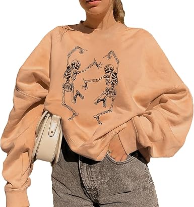 Amazon.com: Sudadera de Halloween para mujer, diseño de esqueleto para  Halloween, talla grande : Ropa, Zapatos y Joyería