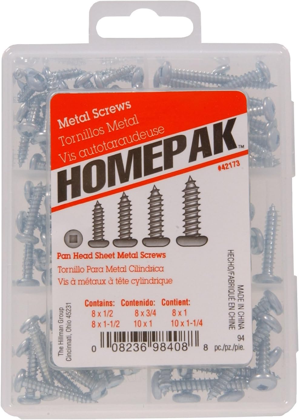 42173 Pan-Head Square Drive Sheet Metal Screws, Zinc