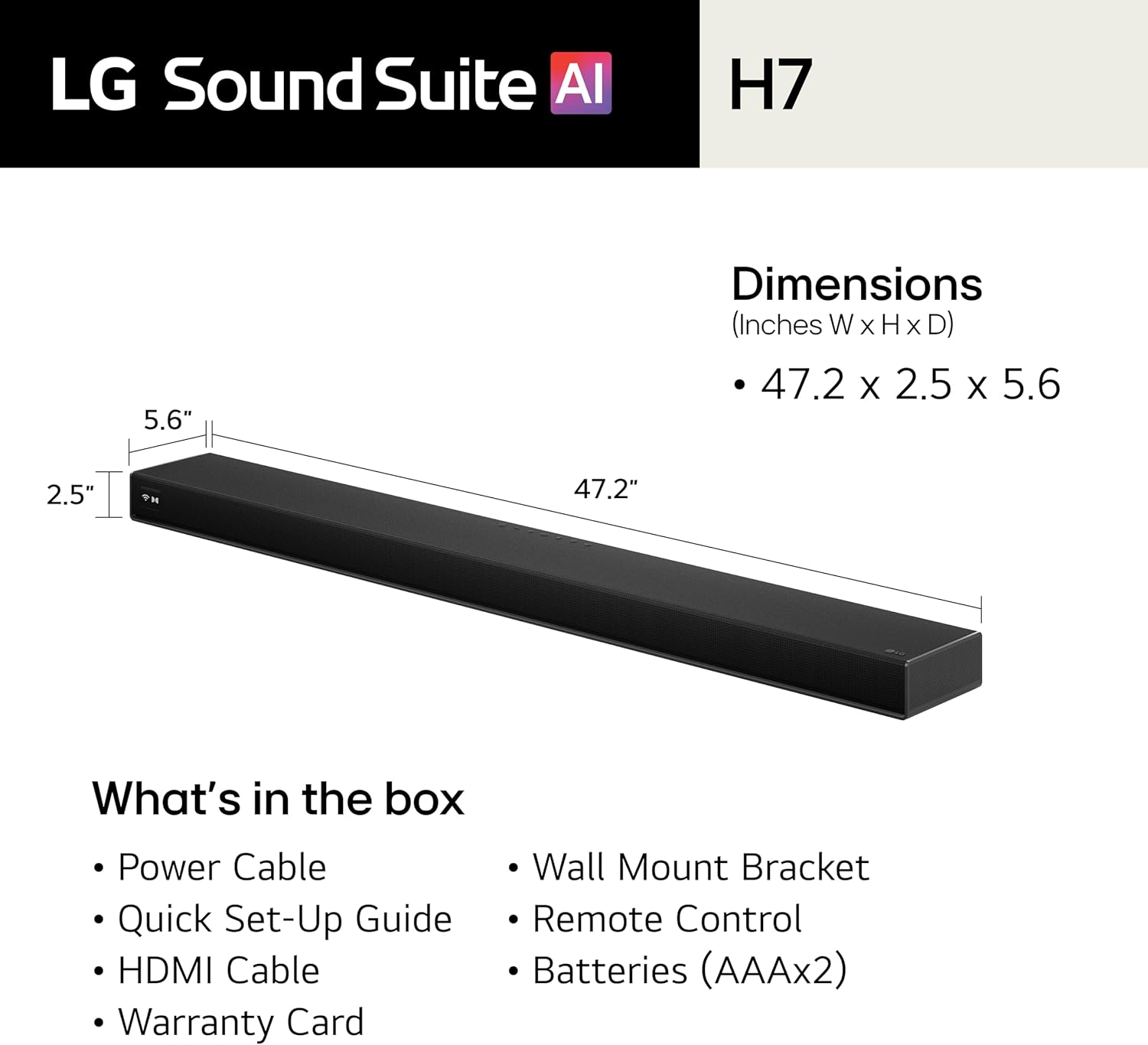 LG Sound Suite H7 Soundbar – 9.1.6 Channel Spatial Audio with Wireless Dolby Atmos FlexConnect – α11 AI Processor Gen 3, Expandable with W7 Subwoofer & M5/M7 Speakers (New 2026 Model) 12 71EBosToSkL. AC SL1500