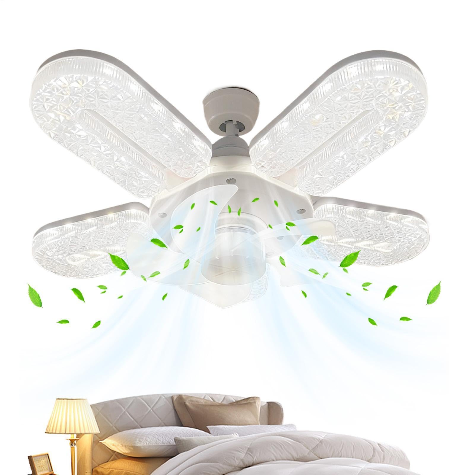 Ceiling Light with Fan - 6 Wind Speeds Remote Lamp