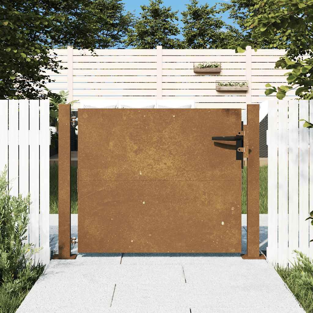 Refined Puerta de jardín 105x80 cm de acero corten