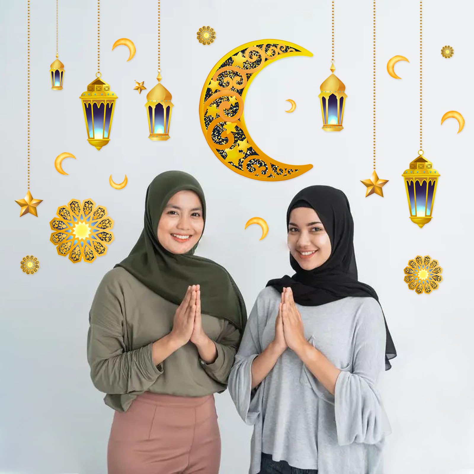 Adesivi Da Parete Ramadan Eid Mubarak - Decorazione Autoadesiva Per Festività - Foto 8