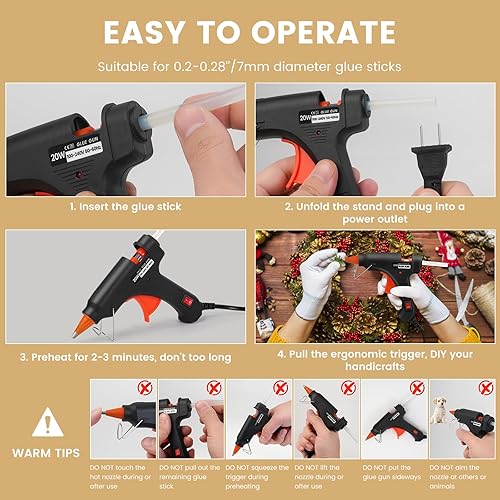 Miniatura 4 de Pistola de pegamento caliente con 30 barras de pegamento, pistola de precalentamiento rápido de fusión caliente, kit de mini pistola de pegamento